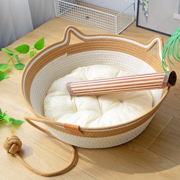 Two-color white pillow, mat