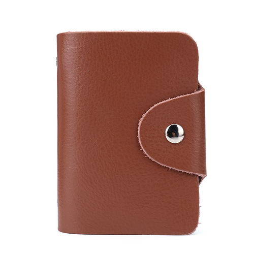 Cross-border genuine cowhide card holder large capacity card slot card case bank credit card party card bag gift promotion print LOGO