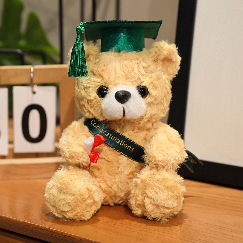 Doctor sombrero oso muñeca doctor oso de peluche de juguete graduación oso muñeca graduación temporada regalo logo