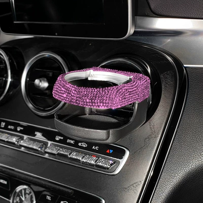 Storage Rack Car Interior Ashtray – Car cup holder/beverage holder - pink-diamond