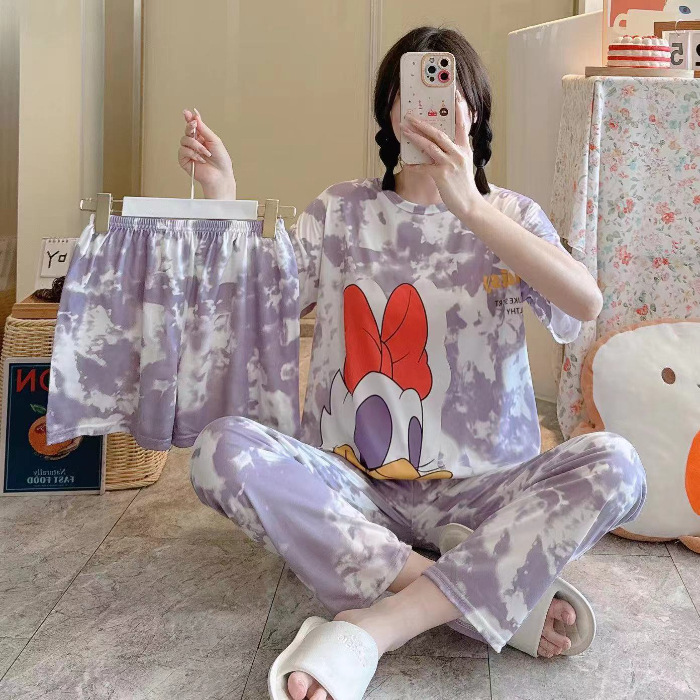 新型外国貿易パジャマ女性半袖半ズボンセット家庭服3セット130グラムは梱包のみをサポートしています|undefined