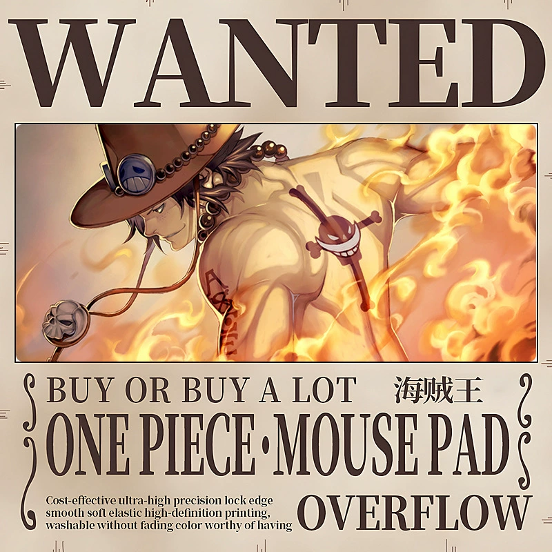 Коврик для мыши увеличенный One Piece Luffy коврик для мыши Solong женский аниме двухмерный утолщённый с застёжкой край столовый подкладка