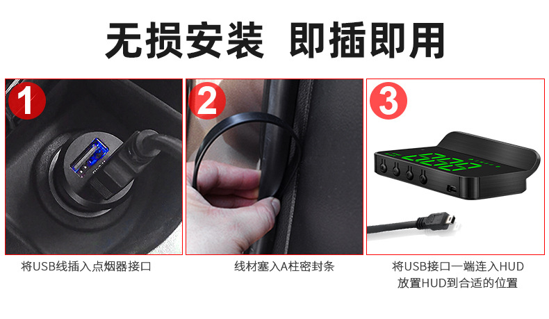 Cross-Border Hud Head-Up Display M1 Car Gps Speed Multi-Function Instrument Projector High-Definition Universal for Cars