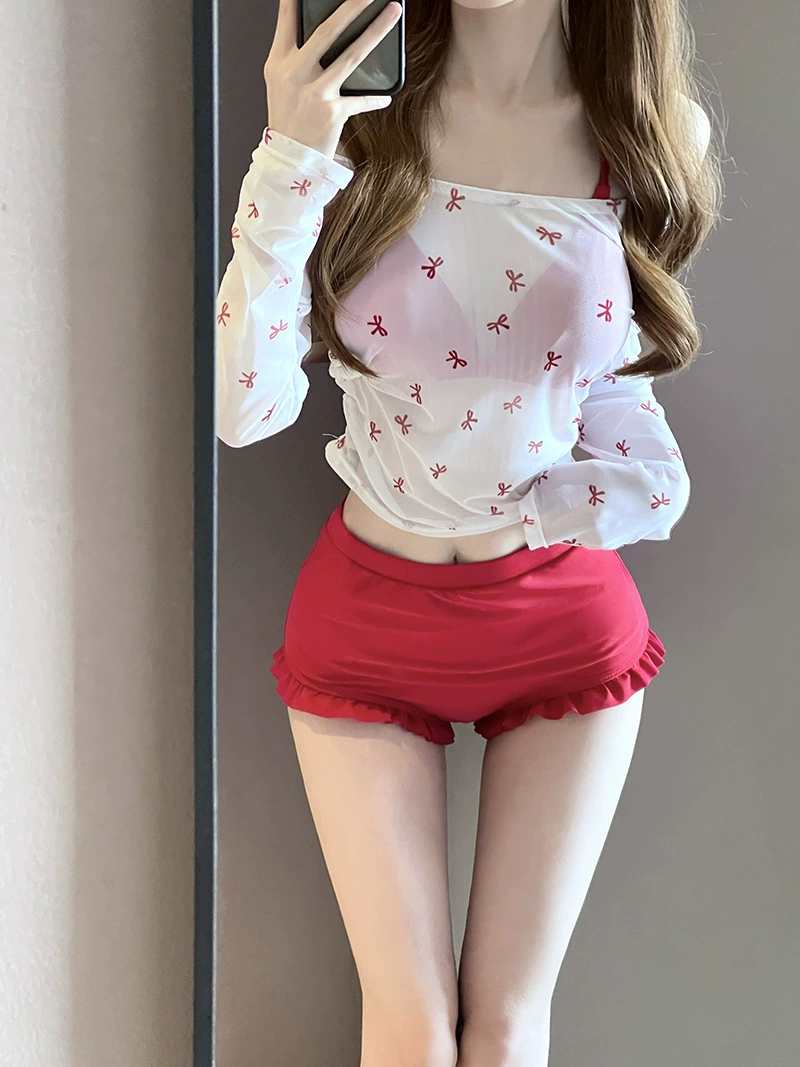 Sexy swimwear, split set, top with cups, 3 piece set