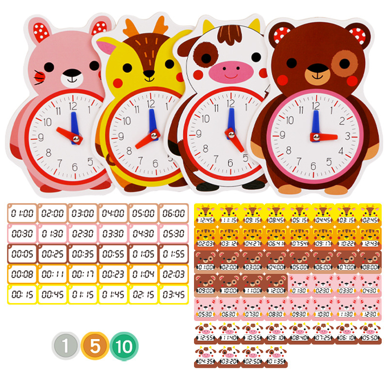 Reloj digital de madera para niños, ayudas didácticas, formas geométricas, bloques de construcción, cognición, educación temprana para bebés, juguetes de iluminación intelectual