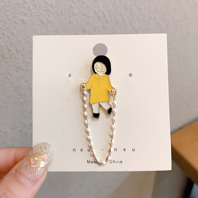 Dibujos animados lindo estilo japonés aceite goteo broche ins personalidad de moda escote femenino insignia pin accesorios nicho medalla decorativa