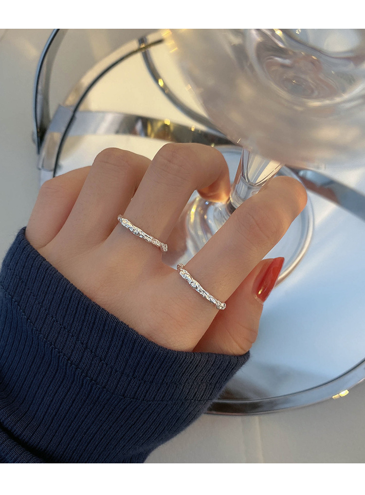 2g Weight Band Rings Classification Adjustable Ring Size 1 Piece Quantity Daily Occasion 925 Sterling Silver Material Geometric Pattern All Seasons Season Women's Gender Simple Style Style 1 Piece 925 Sterling Silver Geometric Band Rings 3
