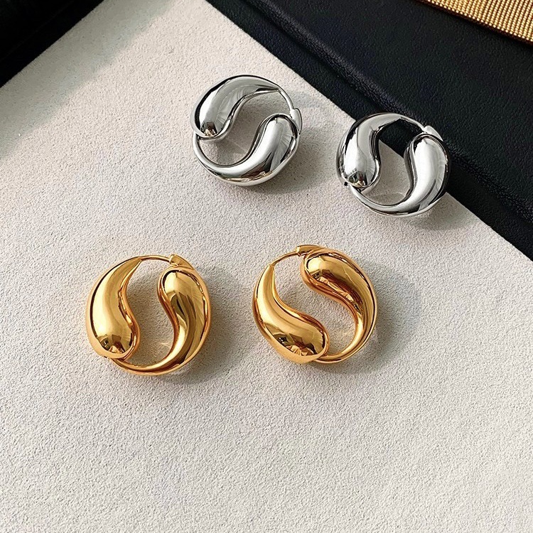 32g Weight 18K Gold Plated Plating Material Earrings Classification 1 Pair Quantity 1 Pair Modern Style Geometric Plating Copper 18k Gold Plated Earrings