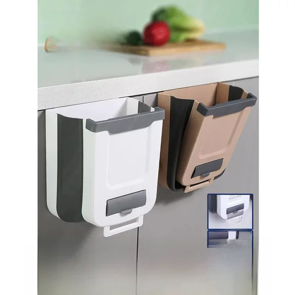 Kitchen Folding Wall Hanging Trash Bin Household Storage Barrel Hanging Car Trash Creative Recyclable Classification