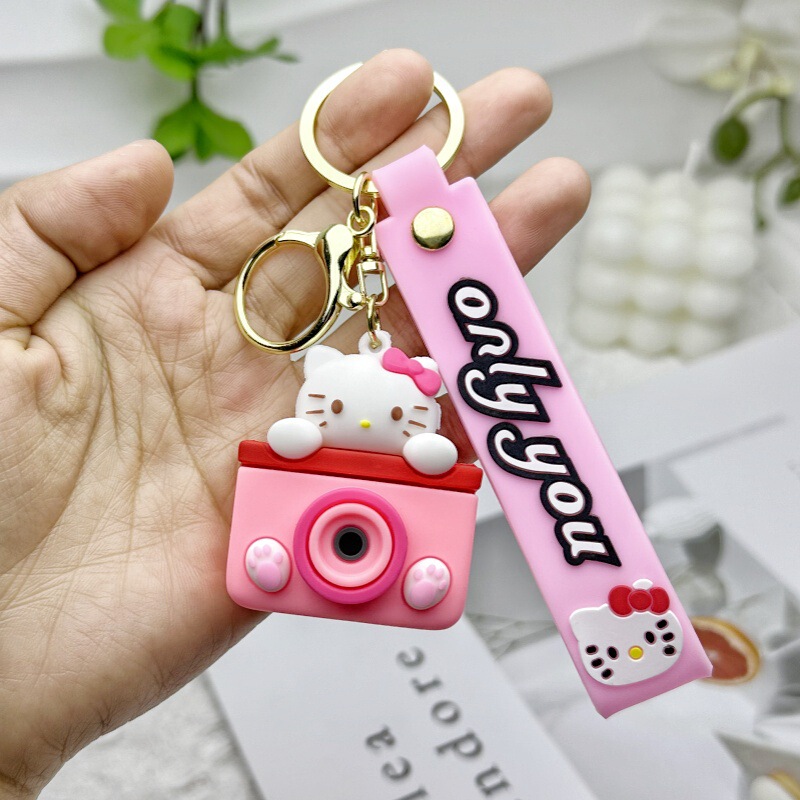 クリエイティブかわいいシミュレーションカメラサンリオキーホルダー漫画クロミックストラップバッグ掛け子供プレゼント|undefined