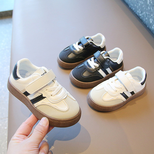 2025 Spring/Summer Kids' Training Shoes: Boys' Casual Sneakers & White Flats for Girls, Plus Soft-Soled 