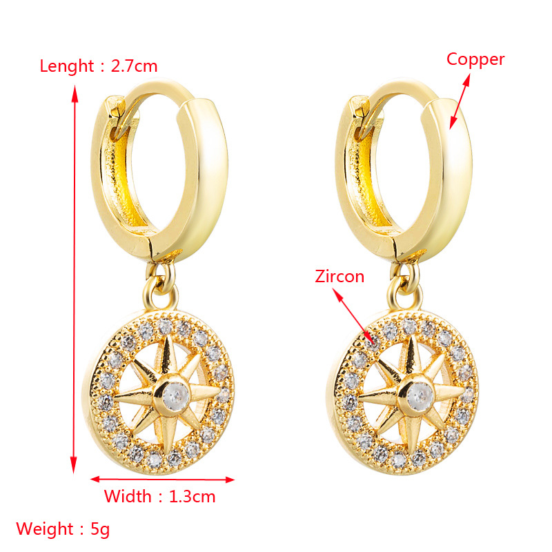Wholesale Jewelry Simple Hollow Sun Leaves Virgin Mary Copper Earrings Nihaojewelry display picture 1