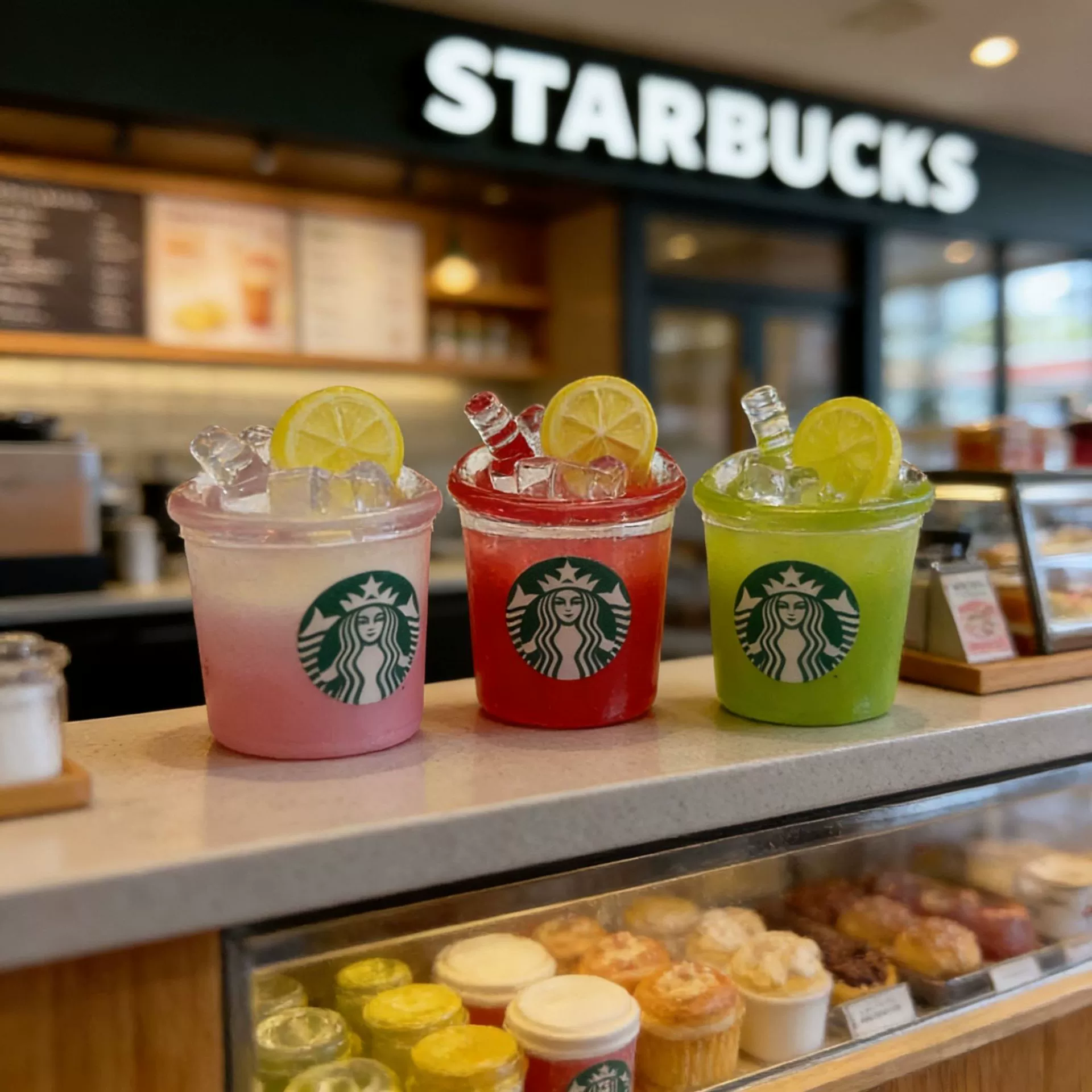 Starbucks, realistic transparent food play, keychain, hair rope, hairgrip, DIY