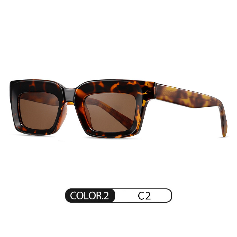 Gafas de sol polarizadas retro de moda S26123 Gafas de sol de placa de montura cuadrada para hombre Gafas de sol de protección UV para exteriores para mujer