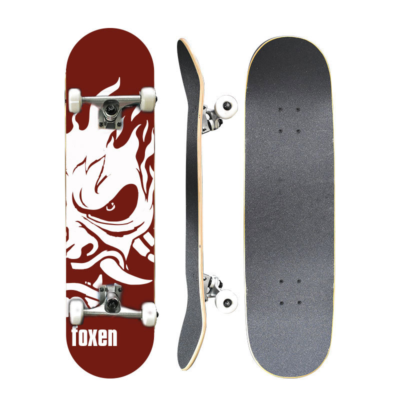 Universal professional skateboard for adults with two curved ends on…
