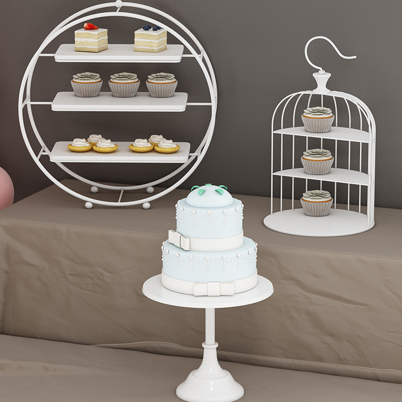 Decoración de mesa de postre simple mesa de postre estante soporte de exhibición decoración de pastelería bandeja de comida fría merienda stand té de la tarde image 8