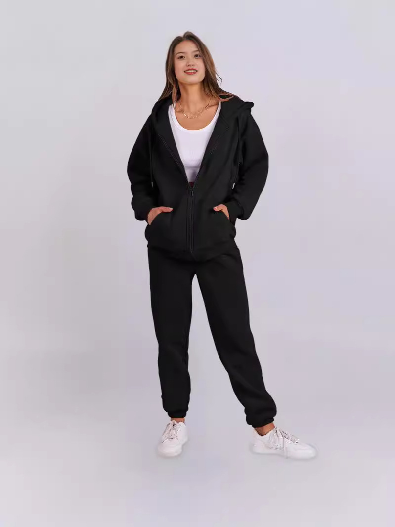 Felpa con cappuccio in pile stile coreano autunno inverno da donna, casual, ampia, con cappuccio, per coppia_voghion.com