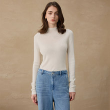 2025秋冬羊绒打底衫羊毛针织半高领套头针织衫女显瘦内搭毛衣女