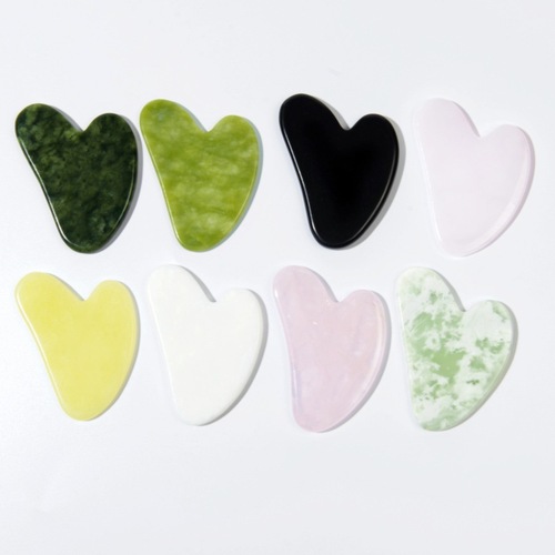 Customized Jade Gua Sha Board Logo, Facial-Specific Thickened Beauty Meridian Massage Ox Horn Natural Xiuyu Gua Sha Board