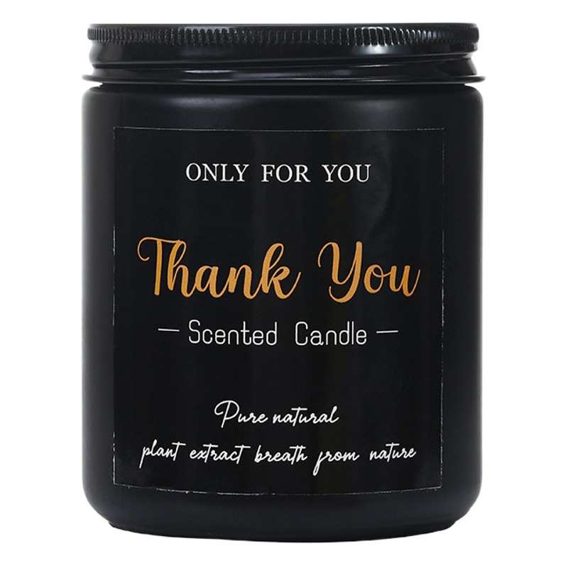 Vela de aromaterapia cera de soja de vidrio Negro 200g libre de humo hecho a mano transfronterizo Comercio exterior creativo vela perfumada