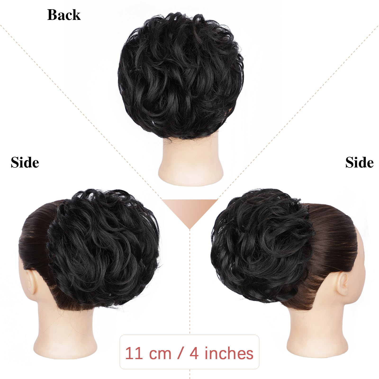 Hair Comb Drawstring Messy Short Curly Hair Bag Short Ponytail Hair Bag Wig European and American Style Dress-up Synthetic Chemical Fiber