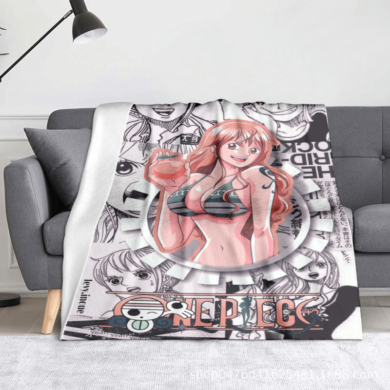 期間限定セールワンピースルフィ漫画スタイルフランネルブランケット昼休みブランケット冬のホームテキスタイルと家の装飾卸売|undefined