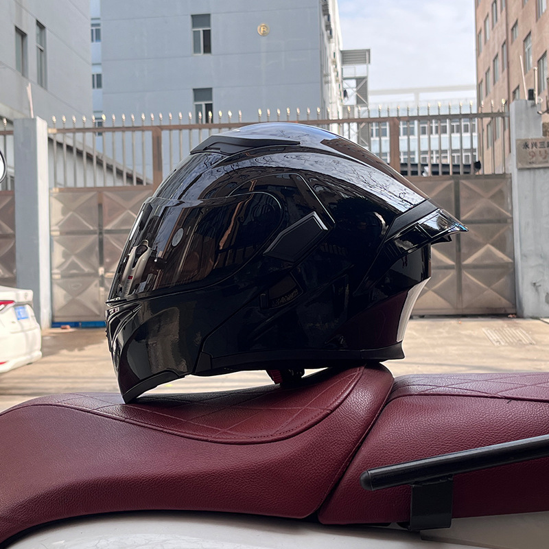 Cuatro estaciones coche eléctrico casco de seguridad cola grande superficie expuesta Jiekai 3C certificado casco de la motocicleta casco completo de la motocicleta de los hombres personalidad