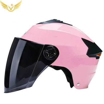 Car Helmet Summer Sun — Motosiklet kaskı (dəbilqə) - pink-tea-mirror