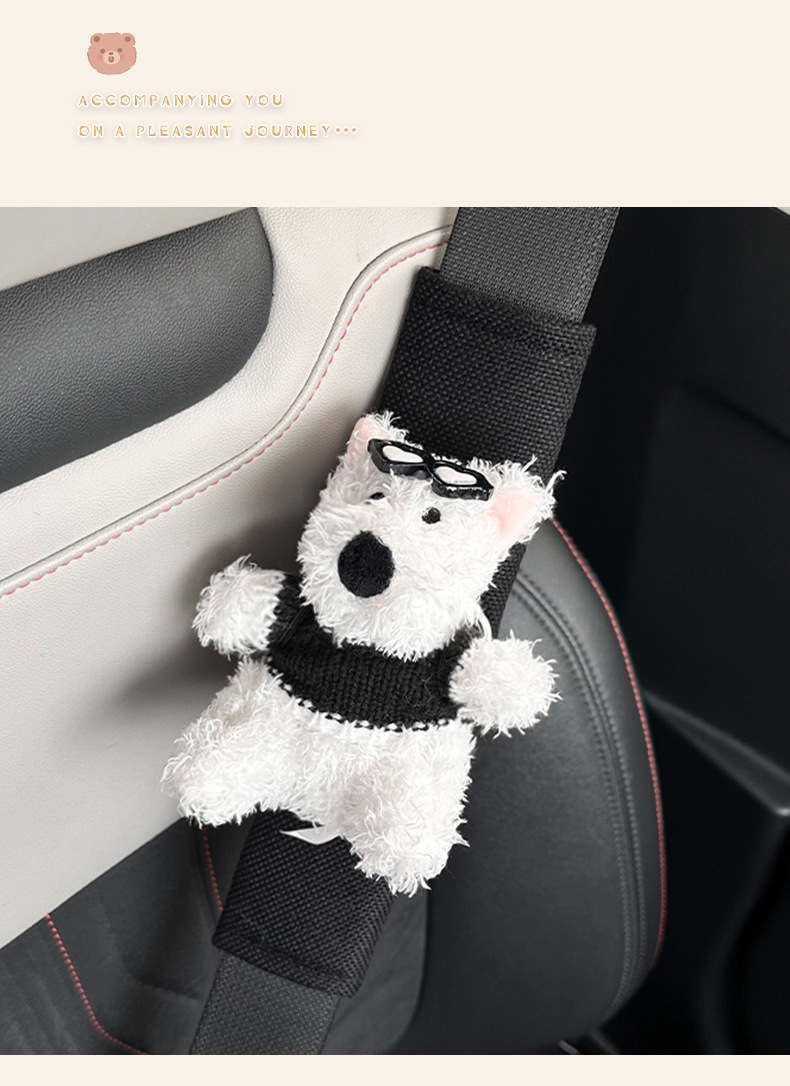 Car Seat Belt Shoulder Protector with Holes DIY Removable Doll Decoration Kidsren's Car Seat Belt Protective Cover