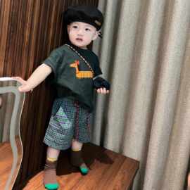 儿童短袖T恤2026夏季新款童趣休闲卡通印花上衣儿童时尚衣服ins