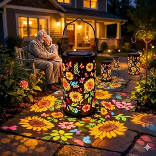 Colorful Sunflower Glow Solar Garden Lantern���տ�̫��ܟ��\