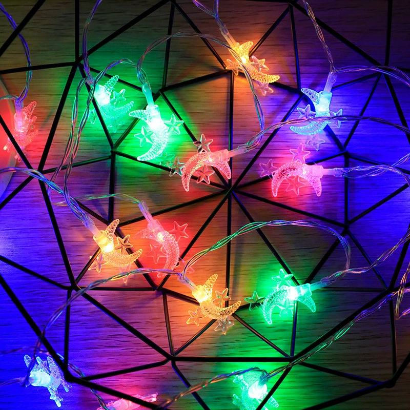 Фабричная оптовая LED цветная светодиодная гирлянда со звёздами, световой зонт звезды, луна в комнате, декоративный свет, праздничная лампа