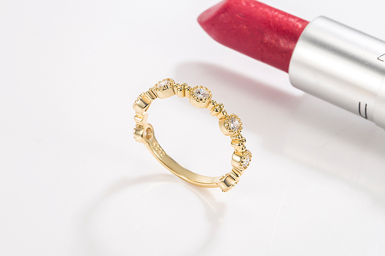 Fashion Solid Color Copper Rings Inlay Zircon Copper Rings