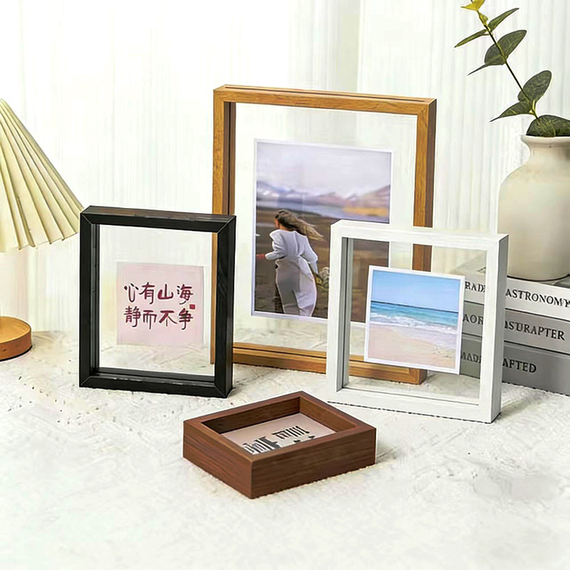 Handmade Double-Sided Transparent Photo Frame Display Stand Wholesale Plant Specimen Frame European-Style Density Board Photo Frame Display Stand Picture Frame