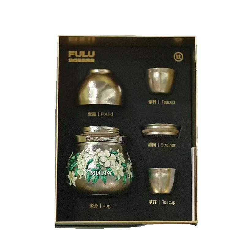 mully摩利钛葫芦山茶花一壶三杯旅行茶具户外便携纯钛快客杯套组|undefined