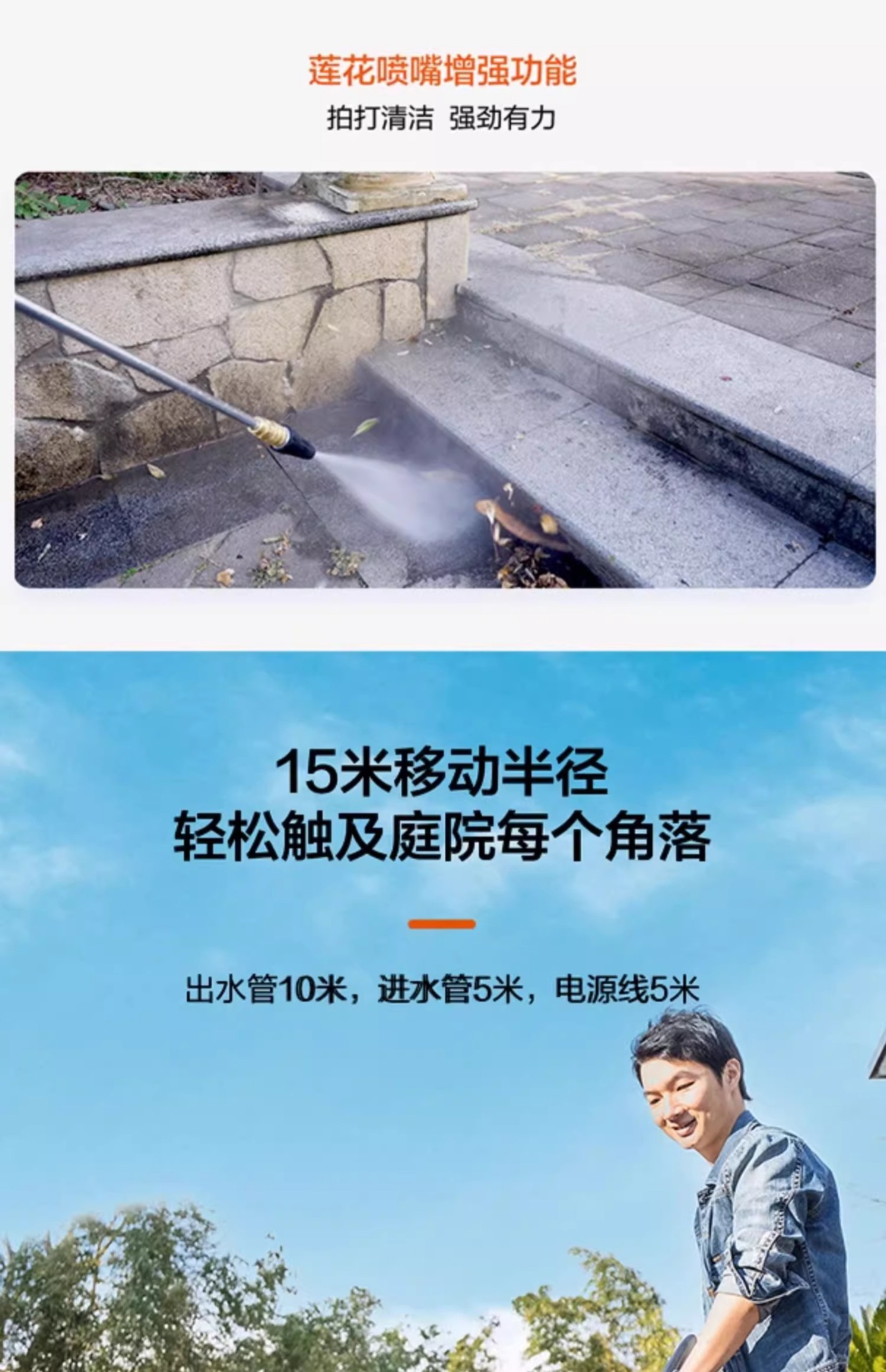 Yili 5780 Courtyard Cleaning Machine, Household Car Washing Machine, Water Pump, High-Pressure Water Gun, Floor Cleaning, Car Washing Tool, Sensor Gun
