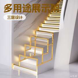 厂销阶梯手包陈列道具 跨境商场专柜男女服装店不锈铁钱包展示架