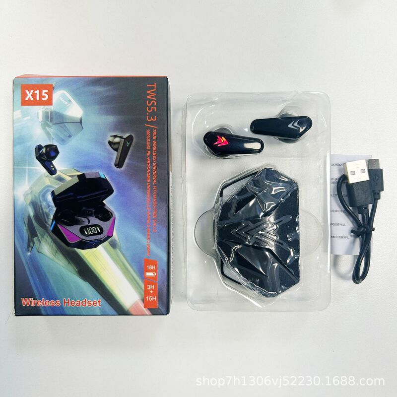 現物x 15青増水5656T2電気競争ゲームbluetoothイヤホン5.3超長航続低遅延hdデジタル表示|undefined