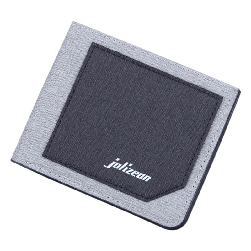 Cartera de lona de los hombres cartera de los hombres bolsa de tarjeta de billetera corta integrada titular de la tarjeta de los hombres clip corto Denim ultrafino hombres