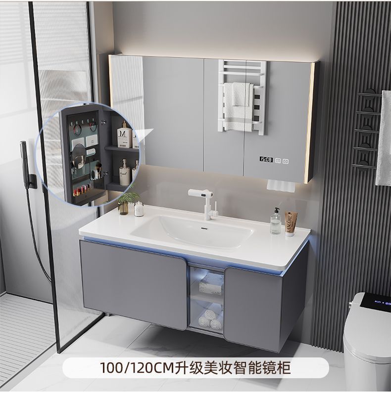New minimalist bathroom cabinet, ceramic integrated basin bathroom cabinet, combined bathroom washbasin, new ceramic washbasin cabinet undefined