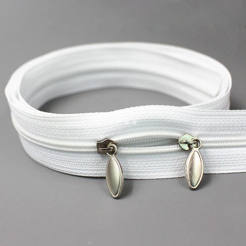 被套拉链长拉链加长双向 双头枕头套3号尼龙拉链带银色加厚拉链头