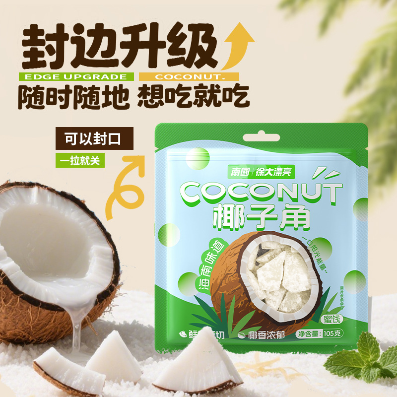 南国海南特产椰子角105g椰子片椰肉脆块办公室休闲小吃零食解馋食