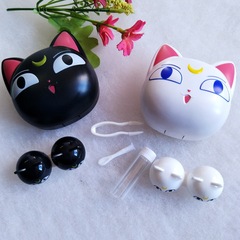 批發隱形眼鏡盒卡通露娜貓美瞳盒子眼鏡雙聯護理伴侶盒MT8016