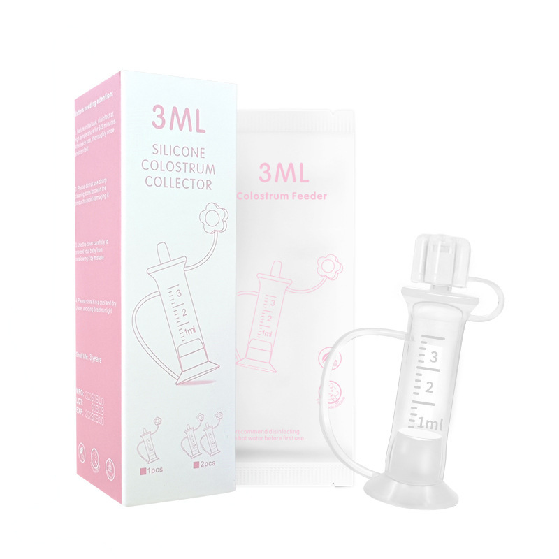 Cross-Border Silicone Breast Milk Collector, Food-Grade Breast Milk Collection Tube with Scale, 3ml Colostrum Feeding