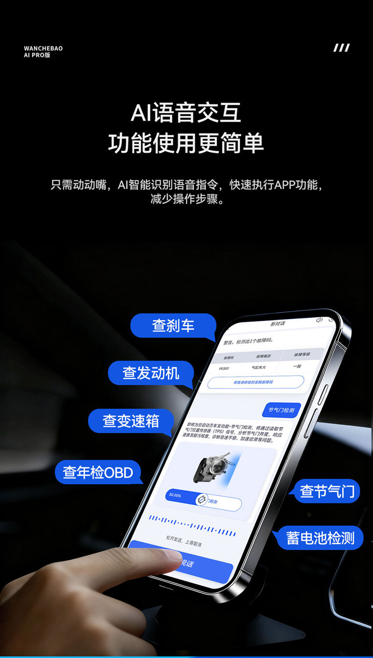 【Flagship Edition】Wanchebao Car Fault Detector for Engine, Transmission, ABS, Bluetooth OBD for the Entire Vehicle