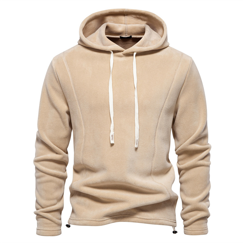 Herren-Langarm-Kapuzenpullover für Herbst und Winter: modisch und vielseitig. Herren-Fleece-Thermo-Sweatshirt_voghion.com