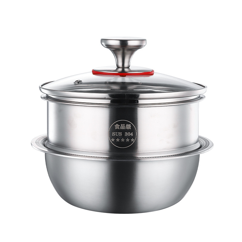Fábrica al por mayor 304 olla de acero inoxidable tazón de arroz comercial espesado panal multi-funcional antiadherente sopa al vapor caliente olla