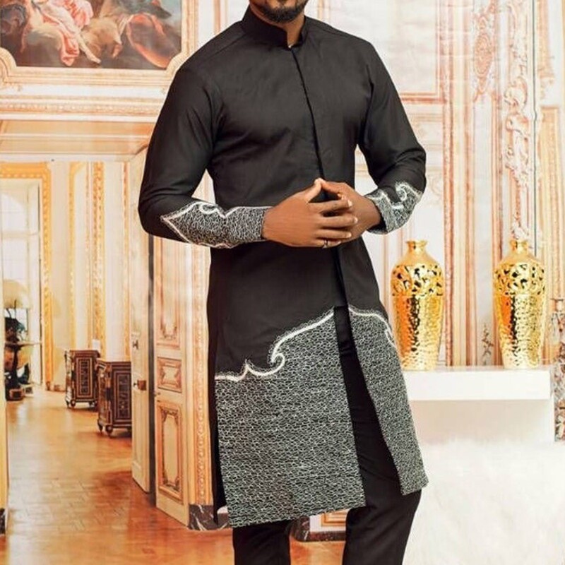 Men'Snationalstyleshirt&Trousersset Ethnic Style Suit Wedding Men's Two-Piece Suit Men'Snationalstyleshirt&Trousersset Ethnic Style Suit Wedding Men's Two-Piece Suit