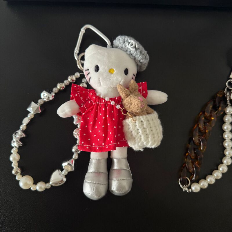 秋冬可爱长腿kitty毛绒挂件裙子换装娃衣ins风玩偶挂饰背包钥匙扣|undefined