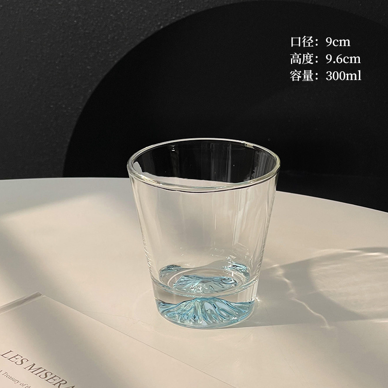 ins风琥珀色观山杯富士山杯高颜值玻璃水杯家用威士忌酒杯咖啡杯|undefined